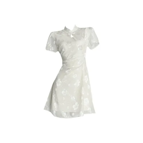 POPO.INFO Короткое платье с короткими рукавами женское