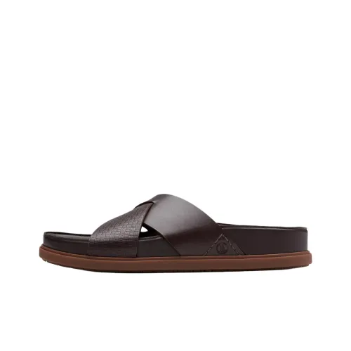 Clarks Резиновые Устойчивые к Износу Слипоны Мужские Коричневые