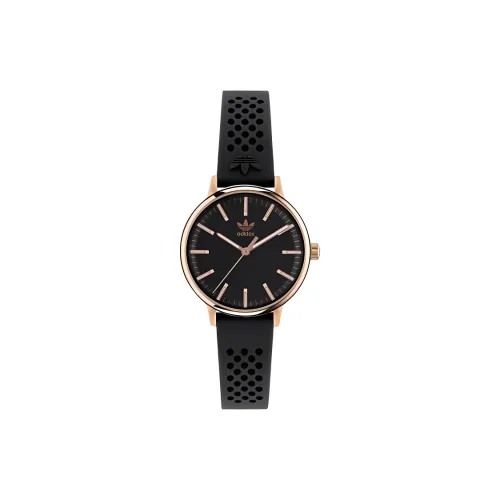 Adidas Originals Женские часы Кварцевый механизм Резиновый ремешок 32 мм Черный циферблат