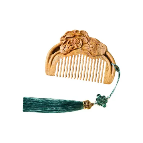 Gentle Welcome Лотос Аромат Зеленый сандал Comb Сандаловое дерево Броги Традиционный китайский стиль Портативный Comb