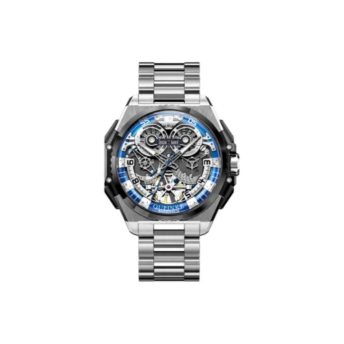 Oupinke Italy Version Design Collaboration Механический механизм ремешок из нержавеющей стали мужские часы синий циферблат