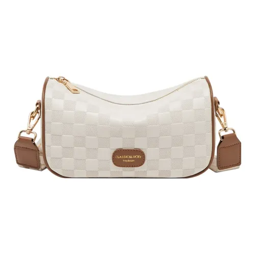 Narandu Коровья кожа Подушка Сумка Сумка через плечо Сумка на плечо Средний Женская Белая и Кофейная