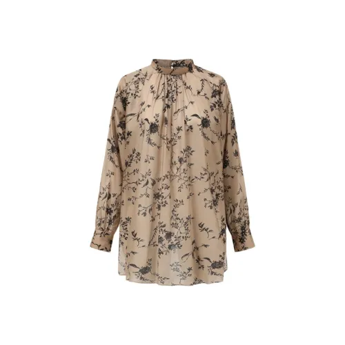 INTO THE EAST Кофе Женские Рубашки