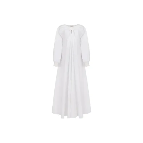Alexander McQueen Белое Женское Длинное Платье с Рукавами