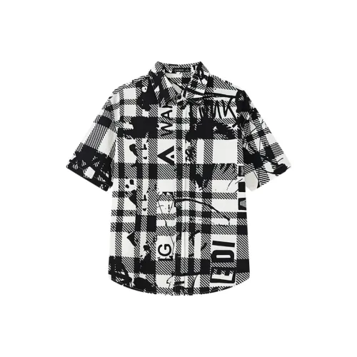 CAISEDI Черно-белая клетка Мужская рубашка