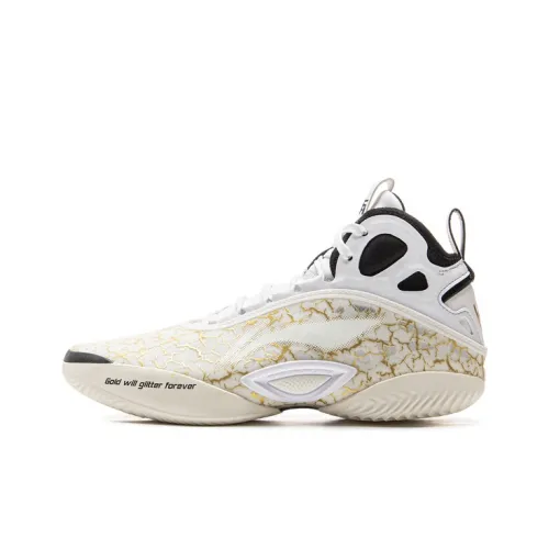 LINING YOUNG Детская баскетбольная обувь MID Топ Айвори/Стандартный Белый Школьный возраст