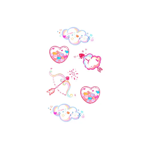 SHITIAN Hypnotic Heart Void Multicolor Tattoo Sticker