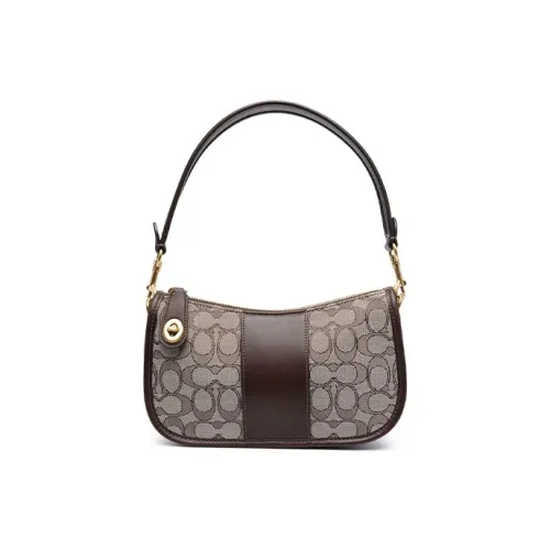 COACH Swinger Телячья кожа Сумка через плечо Сумка Женская Коричневая