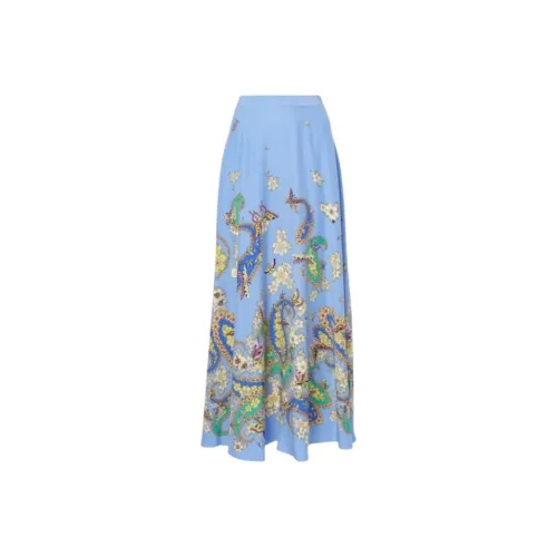 ETRO Повседневный Длинный Юбка Женская Светло-Синий