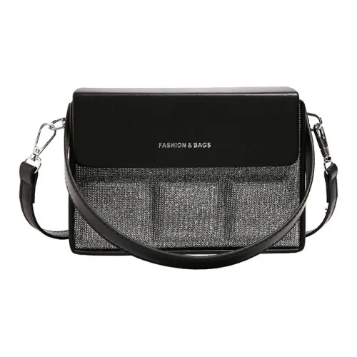 Boniu ПУ (полиуретан) Сумка через плечо Стандартная Женская Черный и Серебряный