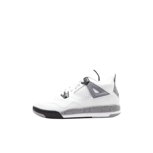 Джордан Abrasion Resistant Дышащий MID Топ Детские Баскетбольные Кроссовки Белый Серый Детский Возраст 3-7 Лет