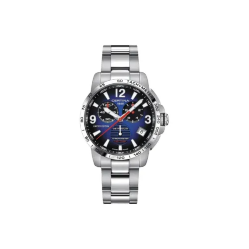 Certina Champion Series Кварцевый механизм Мужские часы Часы 42 мм Синий циферблат Корпус из нержавеющей стали