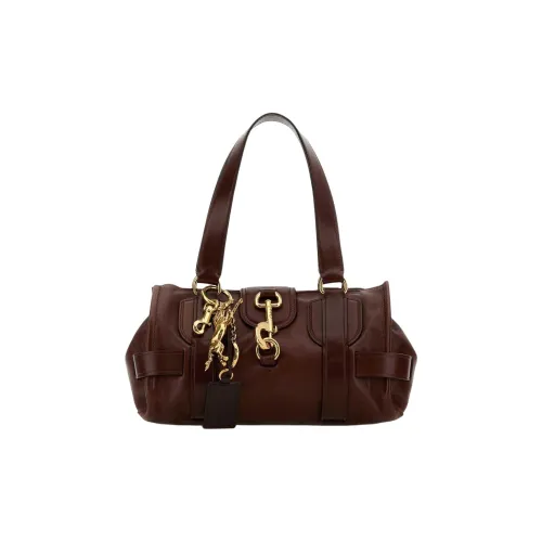 Chloe Кожа Тоут Сумка Сумка для покупок Сумка на плечо Женская Темно-коричневая