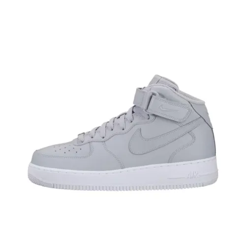 Nike Air Force 1 Износостойкий и Легкий MID Скейтбординг Кроссовки Унисекс Серый