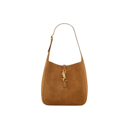 SAINT LAURENT LE5A7 Коровья кожа Сумка на плечо Маленькая Женская Карамель Коньяк