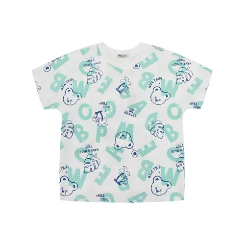 PAW IN PAW Cartoon Bear Короткий рукав Т-рубашки для детей 3-7 лет