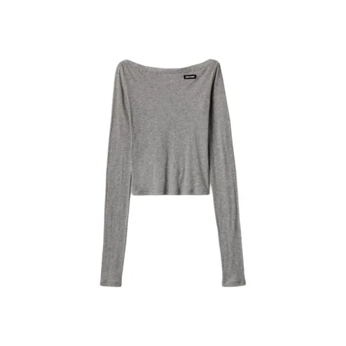 MIU MIU Стандартная футболка женская серая