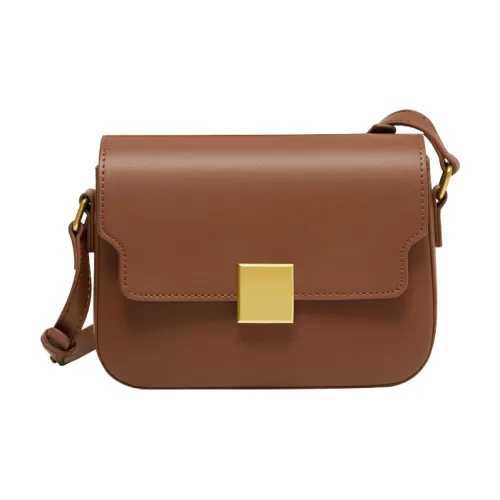 Narandu Коровья кожа с синтетической кожей маленькая квадратная сумка сумка через плечо сумка на плечо сумка Tofu маленькая женская коричневый