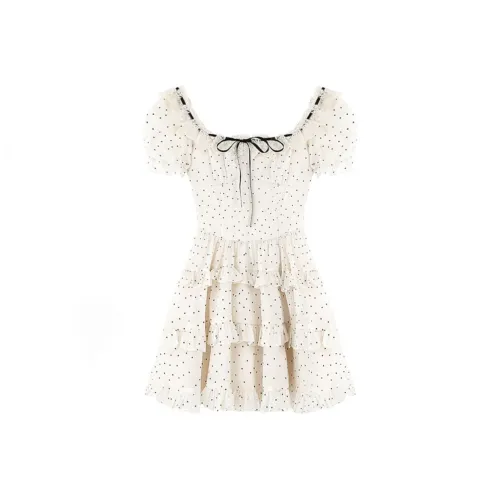 POPO.INFO Короткое платье с короткими рукавами женское