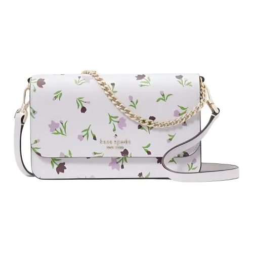 Kate Spade Крестообразная текстура PVC Сумка через плечо Маленькая Женская Мягкая Астер Фиолетовая