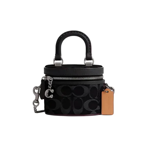 COACH Trail ICONIC Деним Сумка через плечо Сумка Мини Женская Черная