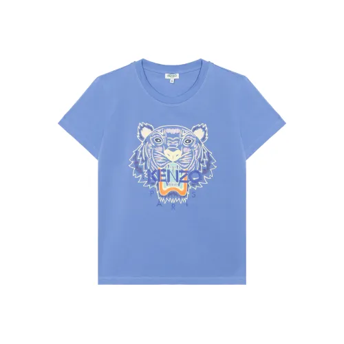 KENZO Classic Tiger Head Blue Женские Рубашки T