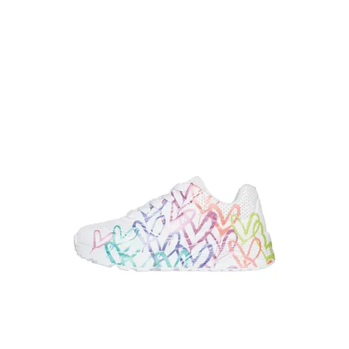 JGoldcrown UNO LITE Металлик Радость x Skechers Kids Низкий Топ Детские Лайфстайл Обувь Белый Дети Возраст 3-7 Лет