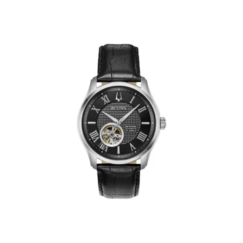 BULOVA Classic Collection Мужские часы Автоматический механический механизм Коровья кожа Ремешок 42 мм Черный циферблат