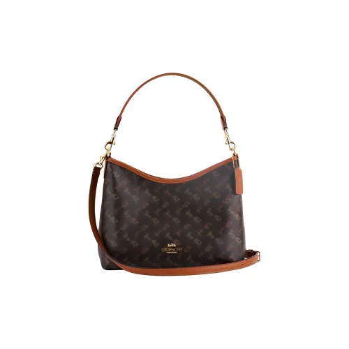 COACH Лорел Холст и Кожа Сумка через плечо Большая Женская Коричневая