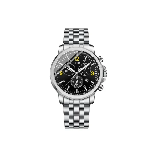 COJR Кварцевый механизм сплав ремешок мужские часы черный циферблат