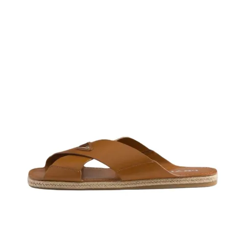 PRADA Амортизирующие слипоны Мужские Коричневые