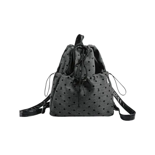 Juju Jimmy Холст Рюкзак Стандартный Женский Молочный Белый Черный Серый