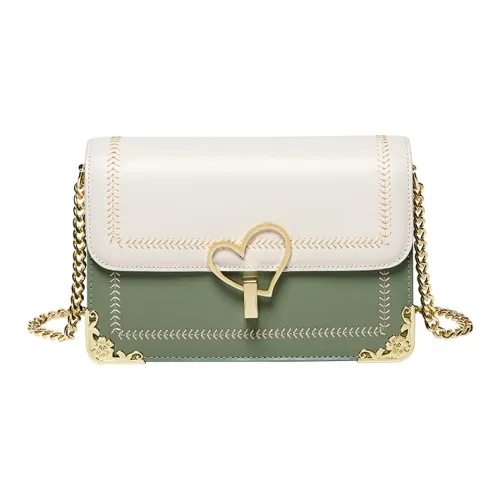 NALANDU Сумка через плечо с цепочкой из коровьей кожи и синтетической кожи маленькая женская