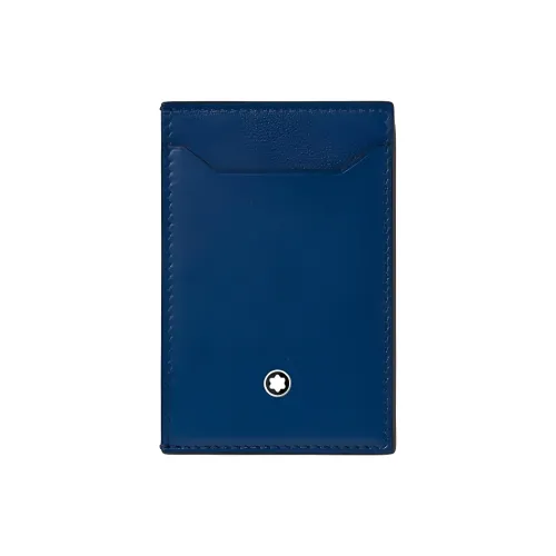 MONTBLANC Men's Calfskin Card Holder Blue Black MONTBLANC Мужской держатель для карт из телячьей кожи синий черный