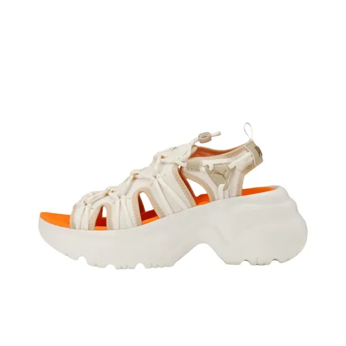 PUMA Cilia Wedge Пляжные сандалии Женские Белые Апельсиновые