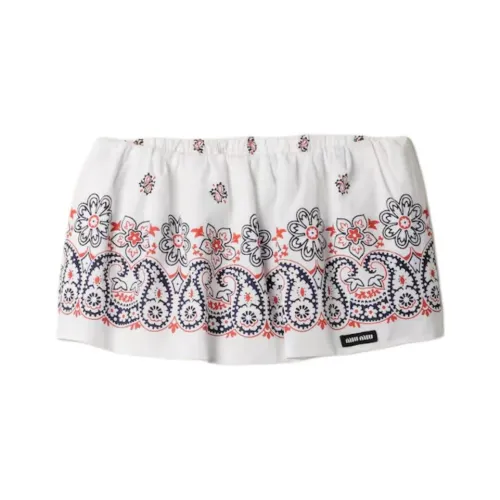 MIU MIU Белая Женская Повседневная Короткая Юбка