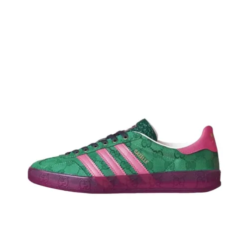 GUCCI X ADIDAS Originals Gazelle Устойчивые к истиранию Низкие Кроссовки для скейтбординга Женские Зеленый Розовый