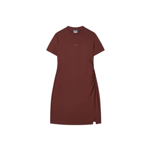 FILA ORIGINALE Короткий рукав Платье Женское Терракотовый Красный Коричневый