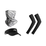 Защита от солнца, трехкомпонентный комплект [Черная кепка с козырьком + маска для защиты от солнца + охлаждающие рукава]