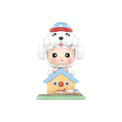 POP MART Коллаборация HACIPUPU Хлопковая конфета Щенок Фигурка Прозрачный Слепой Бокс на Карточке
