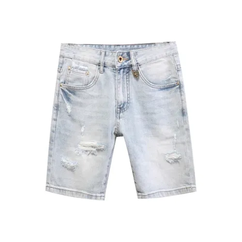 JIKENDI Светло-синие мужские джинсовые шорты