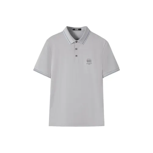 Поло Мужское Серого цвета от KARL LAGERFELD