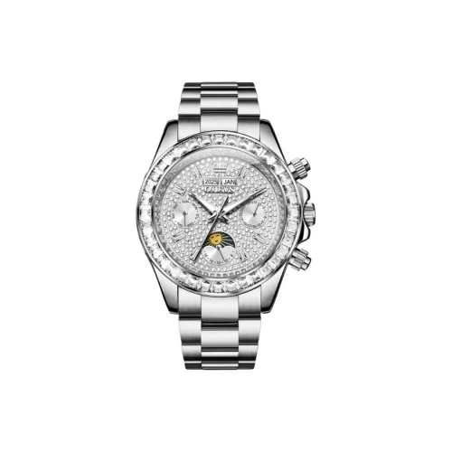 OLEVS Wisdom Series Автоматический Механический Механизм Нержавеющая Сталь Ремешок Часы Мужские Белый Циферблат