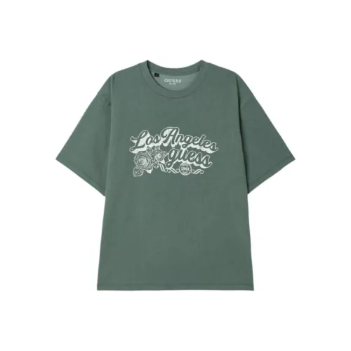 GUESS Темно-зеленая унисекс футболка