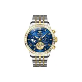 Стальной браслет, циферблат ромб, синий