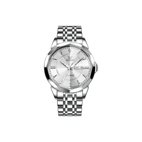 OLEVS Wisdom Series Кварцевый механизм ремешок из нержавеющей стали мужские часы белый циферблат