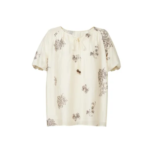 Hopeshow Бежевый с Цветочным узором 611 Женские Рубашки