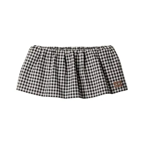 MIU MIU Повседневные короткие юбки Женские Черный Белый
