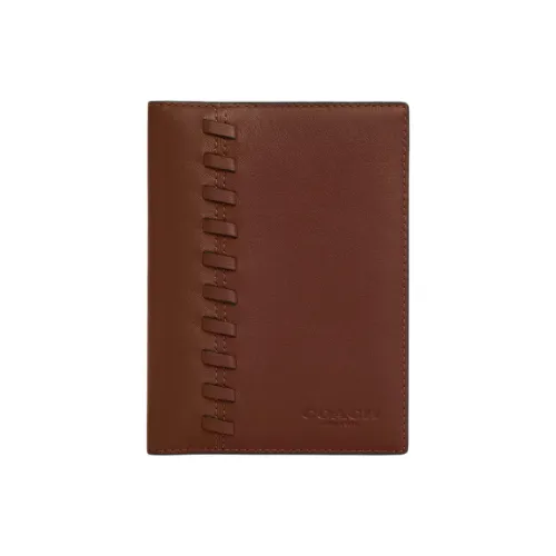 COACH Коровья кожа Держатель для паспорта Мини Мужской Бронза с Седлом