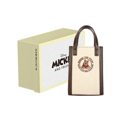 MESUCA Disney Disney Коллаборация ПУ (полиуретан) Сшитый Холст Через плечо Одно плечо Чехол для телефона Стандартный Женский Экрю